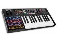 M-Audio Code 25 Black
25 teclas de tamanho completo, sensíveis à velocidade com aftertouch e quatro zonas programáveis para splits e camadas
XY pad totalmente atribuível, para o controlo HID e uma forma única para controlar vários parâmetros em instrumentos virtuais
16 Pads disparadores totalmente atribuíveis sensíveis à velocidade para a produção de beats, disparar clips e mais
4 Encoders atribuíveis de 360 graus para a manipulação de sua DAW, instrumentos virtuais e plugins
5 faders programáveis permitem-lhe controlar a sua DAW, instrumentos virtuais e plugins
5 botões programáveis permitem atribuir mensagens dos atalhos e MIDI para controlar a sua DAW e instrumentos virtuais
Controlo de transporte Mackie/HUI permite uma configuração simples com as DAWs mais populares
LCD fornece feedback instantâneo de parâmetros
Entrada de pedal Sustain e Volume para controlo mais criativo
Alimentado via USB, com entrada e saída MIDI 5 pinos que permite o envio de mensagens MIDI de sequenciadores do PC para o seu sintetizador analógico favorito
Inclui Ableton Live Lite
Inclui Hybrid 3.0 e Loom da AIR Music Tech
M-Audio Code 25 Black
25 teclas de tamanho completo, sensíveis à velocidade com aftertouch e quatro zonas programáveis para splits e camadas
XY pad totalmente atribuível, para o controlo HID e uma forma única para controlar vários parâmetros em instrumentos virtuais
16 Pads disparadores totalmente atribuíveis sensíveis à velocidade para a produção de beats, disparar clips e mais
4 Encoders atribuíveis de 360 graus para a manipulação de sua DAW, instrumentos virtuais e plugins
5 faders programáveis permitem-lhe controlar a sua DAW, instrumentos virtuais e plugins
5 botões programáveis permitem atribuir mensagens dos atalhos e MIDI para controlar a sua DAW e instrumentos virtuais
Controlo de transporte Mackie/HUI permite uma configuração simples com as DAWs mais populares
LCD fornece feedback instantâneo de parâmetros
Entrada de pedal Sustain e Volume para controlo mais criativo
Alimentado via USB, com entrada e saída MIDI 5 pinos que permite o envio de mensagens MIDI de sequenciadores do PC para o seu sintetizador analógico favorito
Inclui Ableton Live Lite
Inclui Hybrid 3.0 e Loom da AIR Music Tech